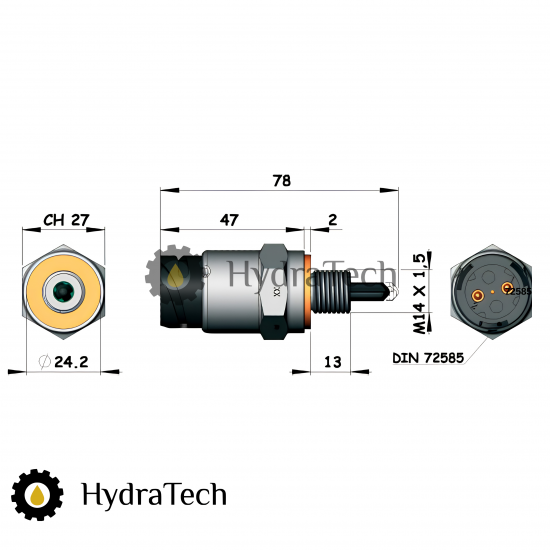 Датчик для PTO HYVA (М14 різьба), 021416000, 21416001, 021416006, 021416002