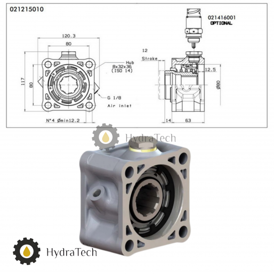 Коробка відбору потужності HYVA для КПП ZF Коробка відбору потужності HYVA для КПП ZF