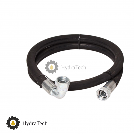 Шланг високого тиску 2.8 м. BT 2SN 12мм.+1/2" фітинг прямий+1/2" фітинг 90°  